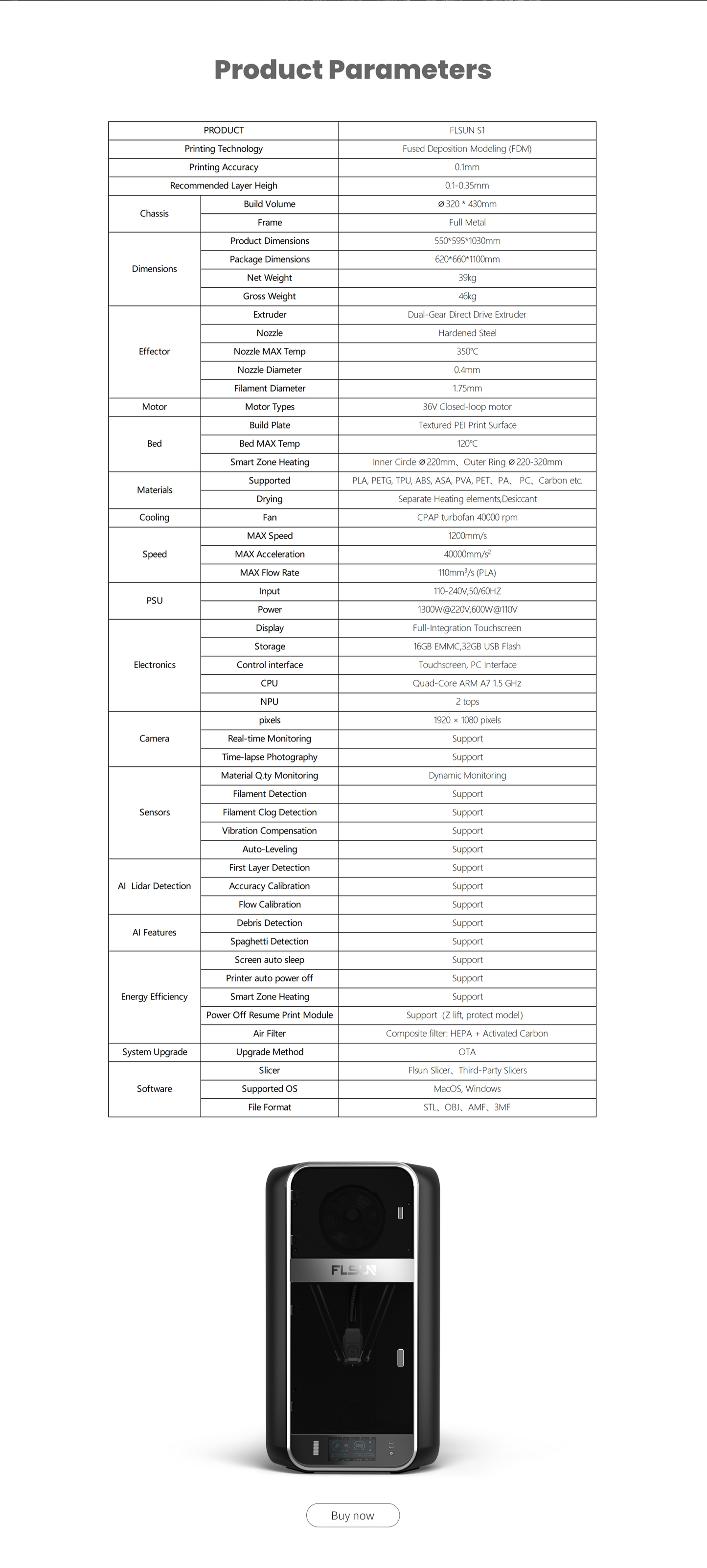 FLSun S1 Ultra-High Speed 3D Printer