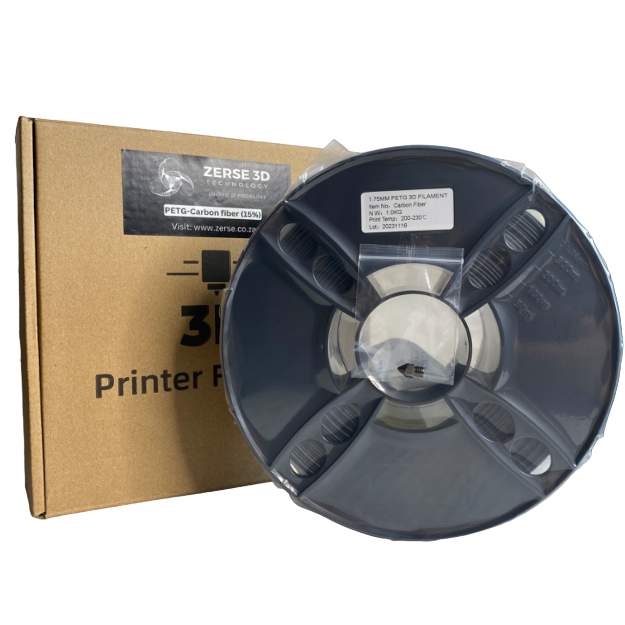 Zerse 3D PETG - Carbon Fiber 1.75mm (1kg)