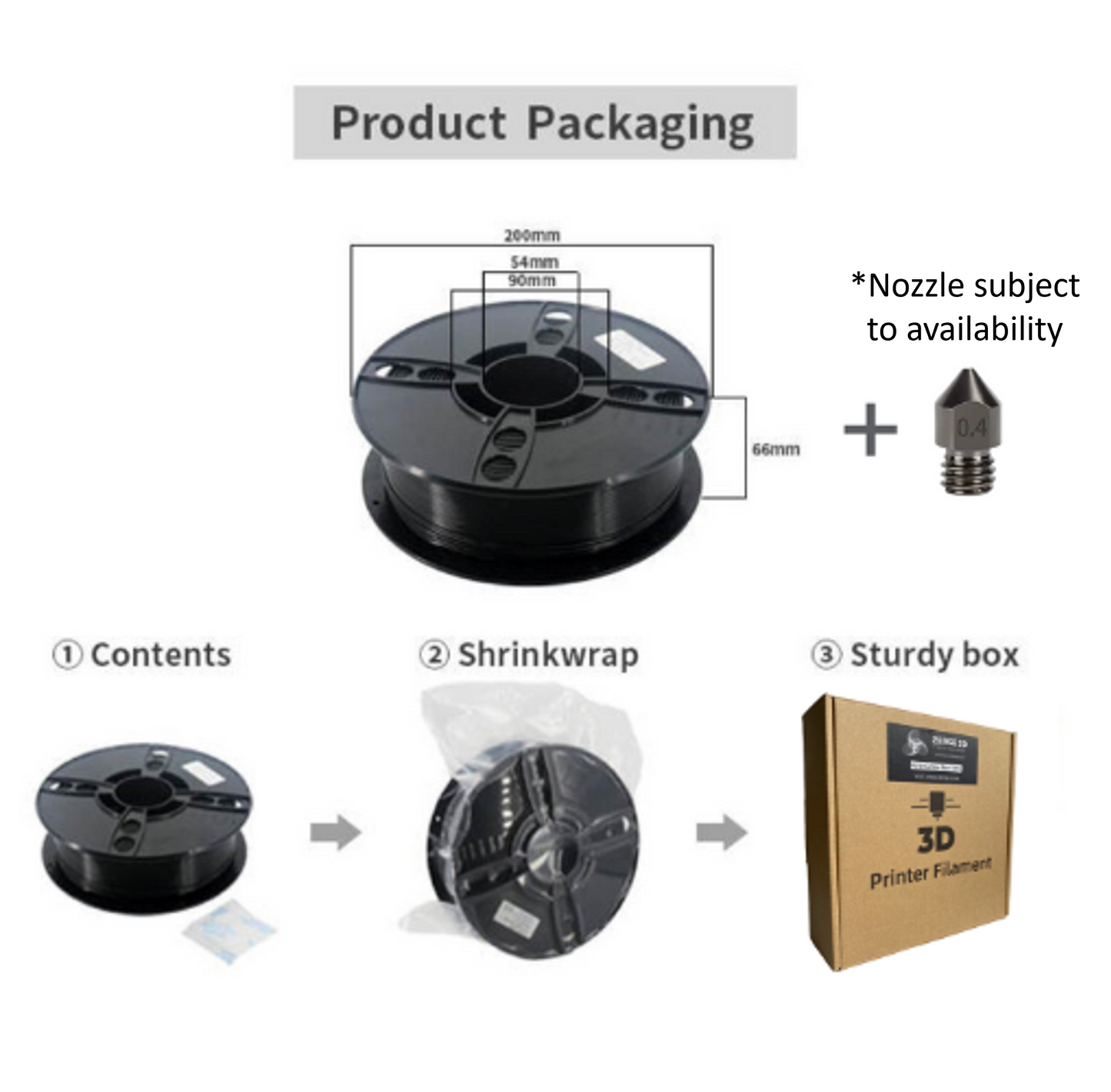 Zerse 3D PETG - Carbon Fiber 1.75mm (1kg)